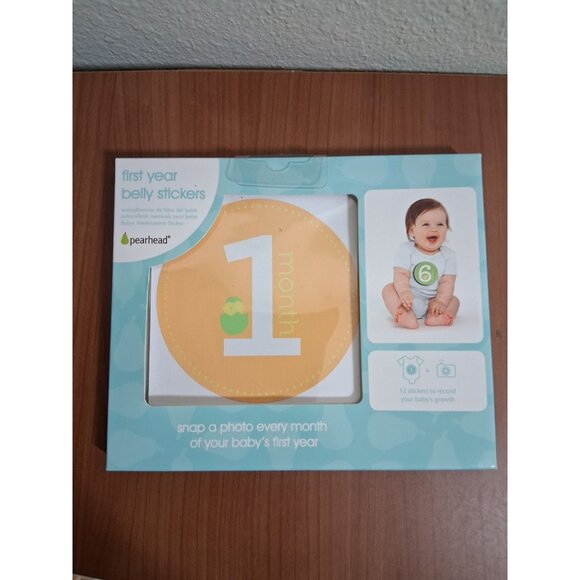NWT Pear Head Baby's First Year Belly Milestone Stickers Months 1-12 Unisex - Picture 1 of 2